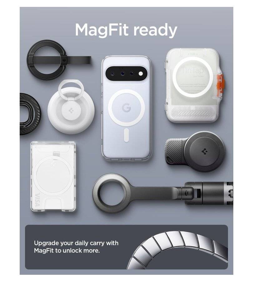 Magsafe калъф за Google Pixel 11, Spigen Ultra Hybrid Clear Mag Fit Case, Прозрачен (9)