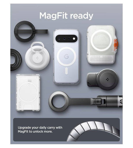 Magsafe калъф за Google Pixel 11, Spigen Ultra Hybrid Clear Mag Fit Case, Прозрачен (9)