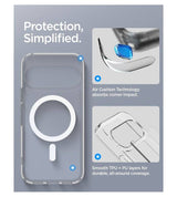 Magsafe калъф за Google Pixel 11, Spigen Ultra Hybrid Clear Mag Fit Case, Прозрачен (10)