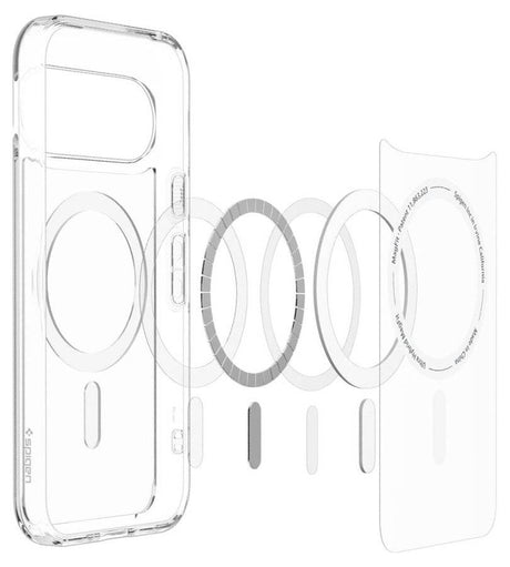 Magsafe калъф за Google Pixel 11, Spigen Ultra Hybrid Clear Mag Fit Case, Прозрачен (6)