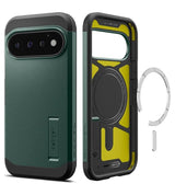 Magsafe Калъф за Google Pixel 11 Pro, Spigen Tough Armor Mag Fit Case Abyss Green, Зелен (3)