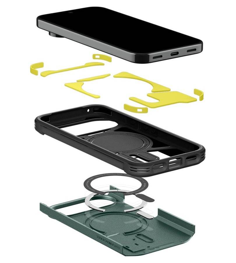 Magsafe Калъф за Google Pixel 11 Pro, Spigen Tough Armor Mag Fit Case Abyss Green, Зелен (8)