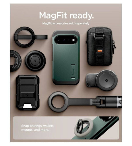 Magsafe калъф за Google Pixel 11, Spigen Tough Armor Mag Fit Case Abyss Green, Зелен (9)