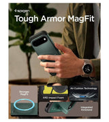 Magsafe калъф за Google Pixel 11, Spigen Tough Armor Mag Fit Case Abyss Green, Зелен (13)