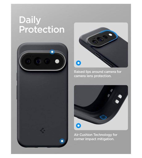 Magsafe Kалъф за Google Pixel 11 Pro XL, Spigen Nano Pop Mag Fit Case Black Sesame, Черен (12)