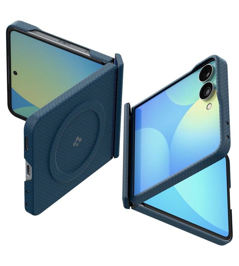 Magsafe Калъф за Samsung Z Flip 8, Spigen Airskin Aramid Mag Fit Case, Син (3)