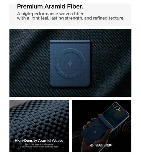 Magsafe Калъф за Samsung Z Flip 8, Spigen Airskin Aramid Mag Fit Case, Син (11)