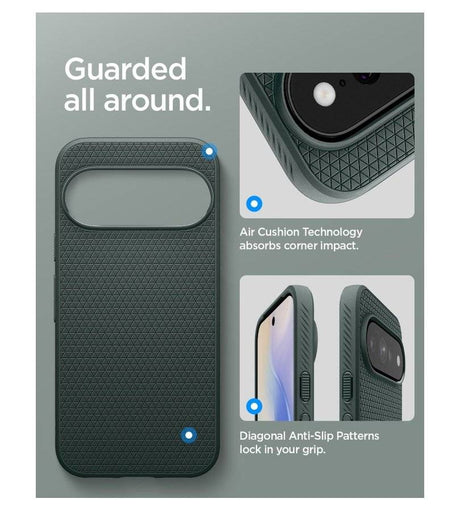 Magsafe Калъф за Google Pixel 11 Pro XL, Spigen Liquid Air Mag Fit Case Abyss Green, Зелен (8)
