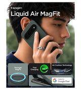 Magsafe Калъф за Google Pixel 11 Pro XL, Spigen Liquid Air Mag Fit Case Abyss Green, Зелен (11)