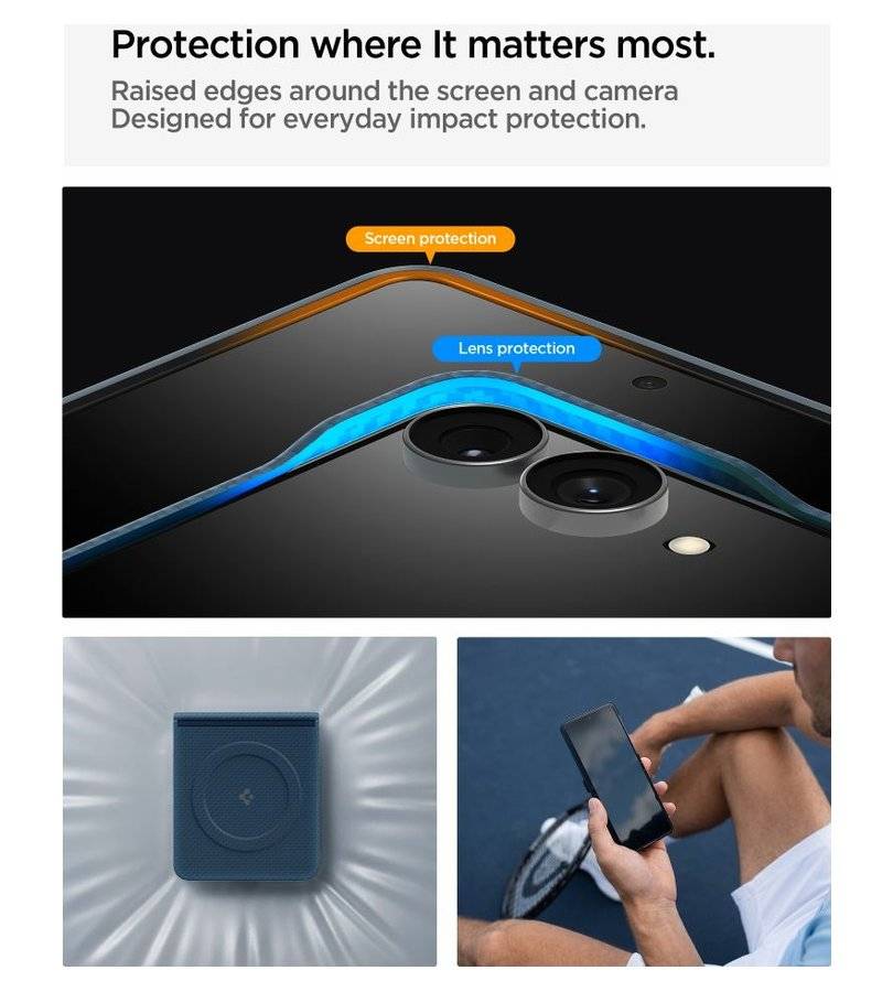 Magsafe Калъф за Samsung Z Flip 8, Spigen Airskin Aramid Mag Fit Case, Син (9)
