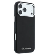 Magsafe Калъф за iPhone 18 Pro/ 17 Pro, Karl Lagerfeld Grained Leather Elongated Logo Case, Черен (4)