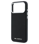 Magsafe Калъф за iPhone 18 Pro/ 17 Pro, Karl Lagerfeld Grained Leather Elongated Logo Case, Черен (5)