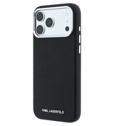 Magsafe Калъф за iPhone 18 Pro/ 17 Pro, Karl Lagerfeld Grained Leather Elongated Logo Case, Черен (2)
