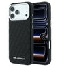 Magsafe Kалъф за iPhone 18 Pro/ 17 Pro, Karl Lagerfeld Grained Leather Metal Logo Case, Черен