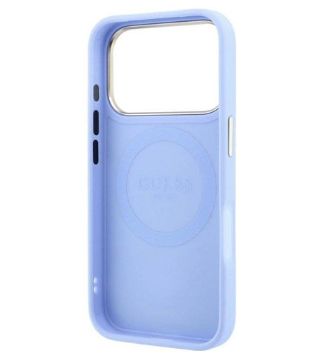 Magsafe Калъф за iPhone 18 Pro Max/ 17 Pro Max, Guess Leather Stripe Peony 4G Case, Син (5)