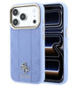 Magsafe Калъф за iPhone 18 Pro Max/ 17 Pro Max, Guess Leather Stripe Peony 4G Case, Син