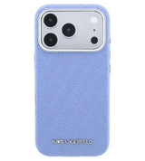 Magsafe Kалъф за iPhone 18 Pro/ 17 Pro, Karl Lagerfeld Grained Leather Metal Logo Case, Син (3)