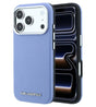 Magsafe калъф за iPhone 18 Pro / iPhone 17 Pro, Karl Lagerfeld Hardcase Grained Leather Elongated Logo, Син