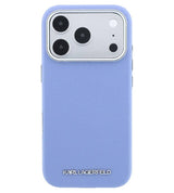 Magsafe калъф за iPhone 18 Pro / iPhone 17 Pro, Karl Lagerfeld Hardcase Grained Leather Elongated Logo, Син (3)