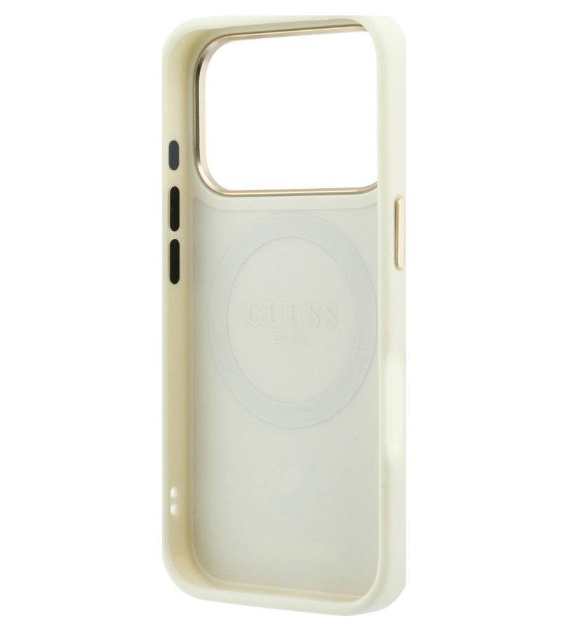 Magsafe Калъф за iPhone 18 Pro Max/ 17 Pro Max, Guess Peony 4G Small Logo Case, Бежов (6)