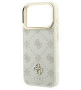 Magsafe Калъф за iPhone 18 Pro Max/ 17 Pro Max, Guess Peony 4G Small Logo Case, Бежов (5)