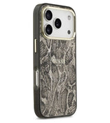 Magsafe Калъф за iPhone 18 Pro/ 17 Pro, Guess Python Pattern Case, Кафяв (4)