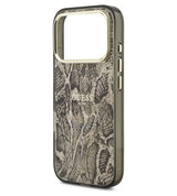 Magsafe Калъф за iPhone 18 Pro/ 17 Pro, Guess Python Pattern Case, Кафяв (5)