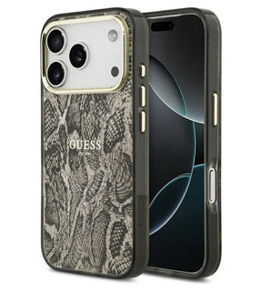 Magsafe Калъф за iPhone 18 Pro Max/ 17 Pro Max, Guess Python Pattern Case, Кафяв