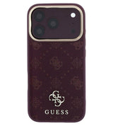 Magsafe Калъф за iPhone 18 Pro/ 17 Pro, Guess Peony 4G Small Logo Case, Бордо (3)