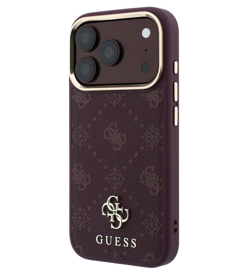 Magsafe Калъф за iPhone 18 Pro/ 17 Pro, Guess Peony 4G Small Logo Case, Бордо (2)