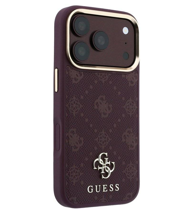 Magsafe Калъф за iPhone 18 Pro/ 17 Pro, Guess Peony 4G Small Logo Case, Бордо (4)