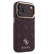 Magsafe Калъф за iPhone 18 Pro/ 17 Pro, Guess Peony 4G Small Logo Case, Бордо (4)