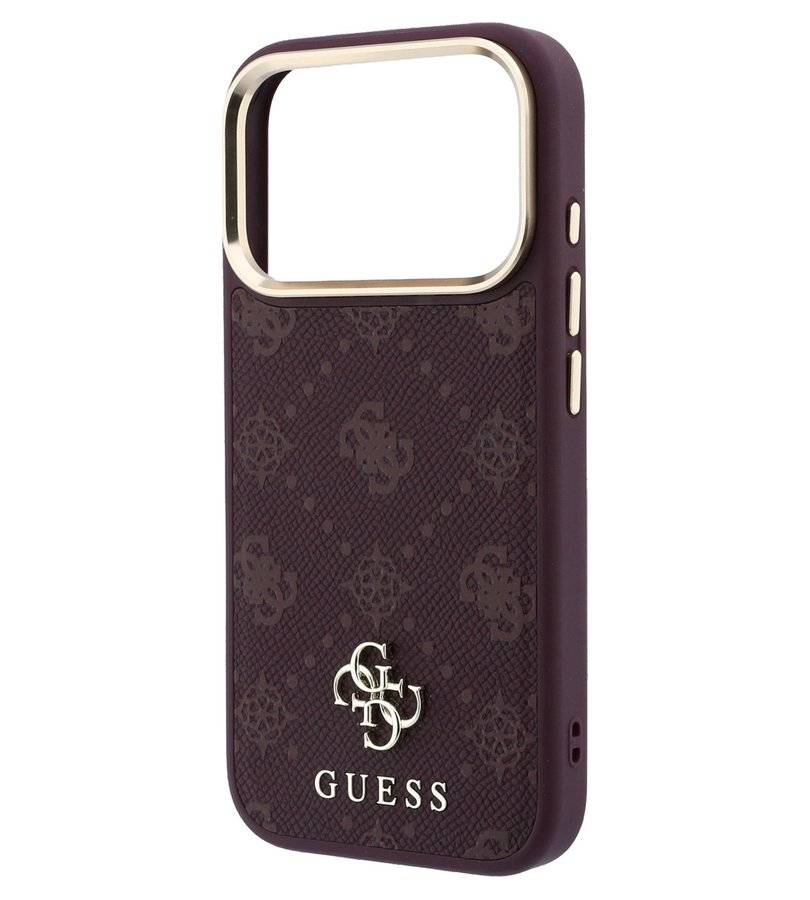 Magsafe Калъф за iPhone 18 Pro/ 17 Pro, Guess Peony 4G Small Logo Case, Бордо (6)