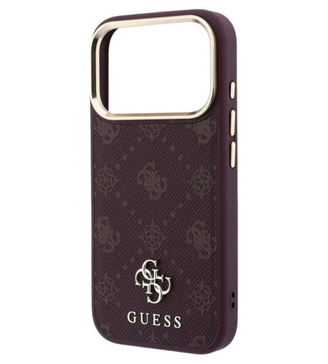 Magsafe Калъф за iPhone 18 Pro/ 17 Pro, Guess Peony 4G Small Logo Case, Бордо (6)