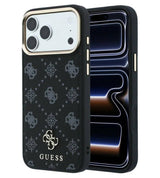 Magsafe Калъф за iPhone 18 Pro Max/ 17 Pro Max, Guess Peony 4G Small Logo Case, Черен