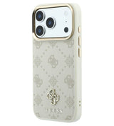 Magsafe Калъф за iPhone 18 Pro Max/ 17 Pro Max, Guess Peony 4G Small Logo Case, Бежов (2)