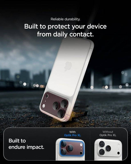 Протектор за Камерата на iPhone 18 Pro Max, Spigen EZ Fit Optik Pro XL Glas.tR Burgundy, Бордо (10)