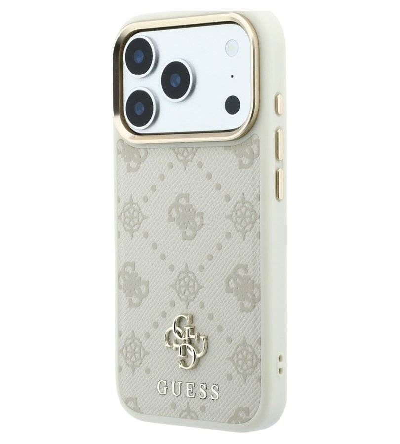 Magsafe Калъф за iPhone 18 Pro/ 17 Pro, Guess Peony 4G Small Logo Case, Бежов (2)