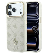 Magsafe Калъф за iPhone 18 Pro/ 17 Pro, Guess Peony 4G Small Logo Case, Бежов