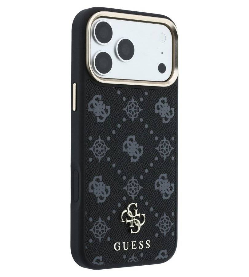 Magsafe Калъф за iPhone 18 Pro/ 17 Pro, Guess Peony 4G Small Logo Case, Черен (4)