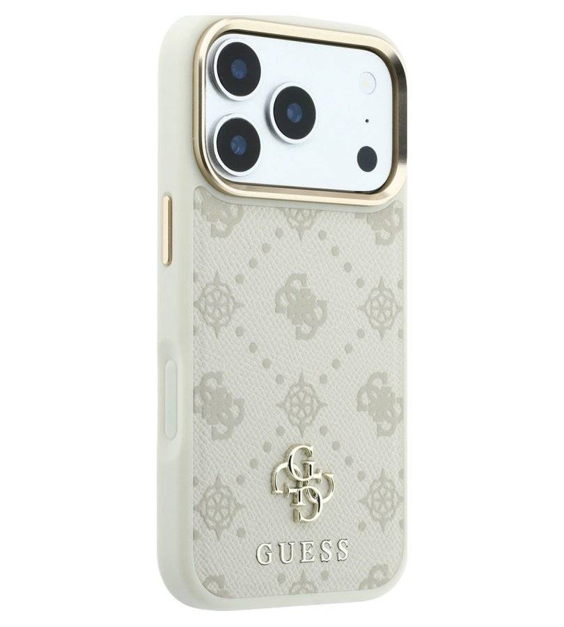 Magsafe Калъф за iPhone 18 Pro/ 17 Pro, Guess Peony 4G Small Logo Case, Бежов (4)