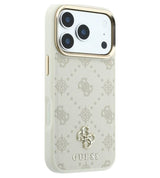 Magsafe Калъф за iPhone 18 Pro/ 17 Pro, Guess Peony 4G Small Logo Case, Бежов (4)