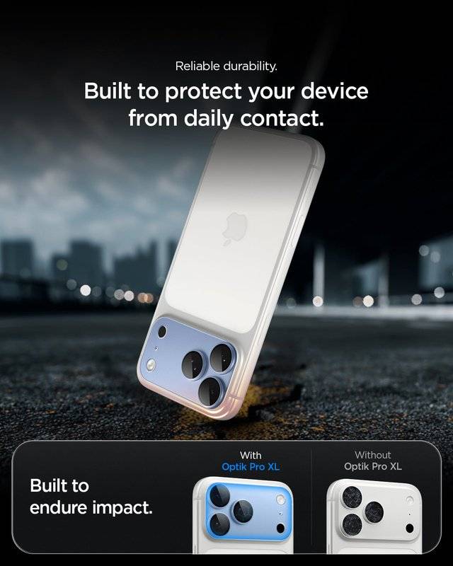 Протектор за Камерата на iPhone 18 Pro Max, Spigen EZ Fit Optik Pro XL Glas.tR, Син (10)