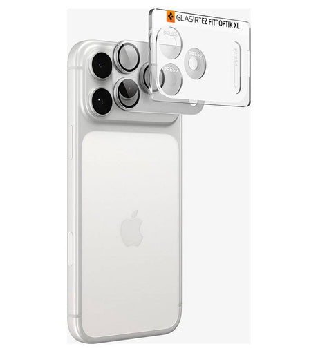 Протектор за Камерата на iPhone 18 Pro, Spigen EZ Fit Optik Pro XL Glas.tR, Сребрист (13)