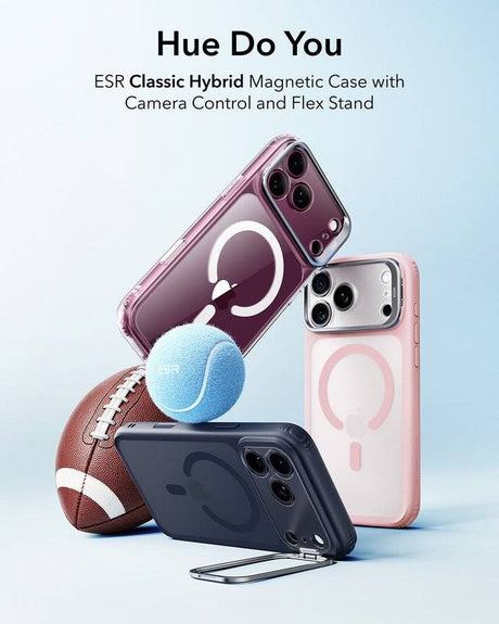 Magsafe Калъф за iPhone 18 Pro Max/ 17 Pro Max, ESR Classic Hybrid Kickstand Frosted Mag Case, Розов (2)