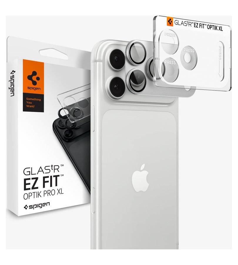 Протектор за Камерата на iPhone 18 Pro Max, Spigen EZ Fit Optik Pro XL Glas.tR, Сребрист