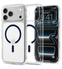 Magsafe Калъф за iPhone 18 Pro/ 17 Pro, Spigen Ultra Hybrid Mag Fit Case Clear/Deep Blue, Прозрачен