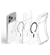 Magsafe Калъф за iPhone 18 Pro/ 17 Pro, Spigen Ultra Hybrid Mag Fit Case Clear/Deep Blue, Прозрачен (7)