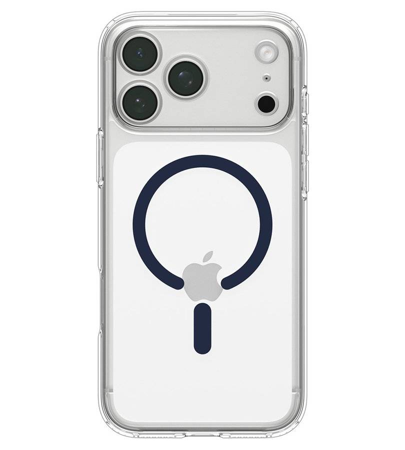 Magsafe Калъф за iPhone 18 Pro/ 17 Pro, Spigen Ultra Hybrid Mag Fit Case Clear/Deep Blue, Прозрачен (2)