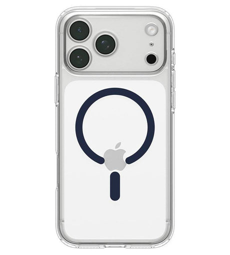 Magsafe Калъф за iPhone 18 Pro/ 17 Pro, Spigen Ultra Hybrid Mag Fit Case Clear/Deep Blue, Прозрачен (2)